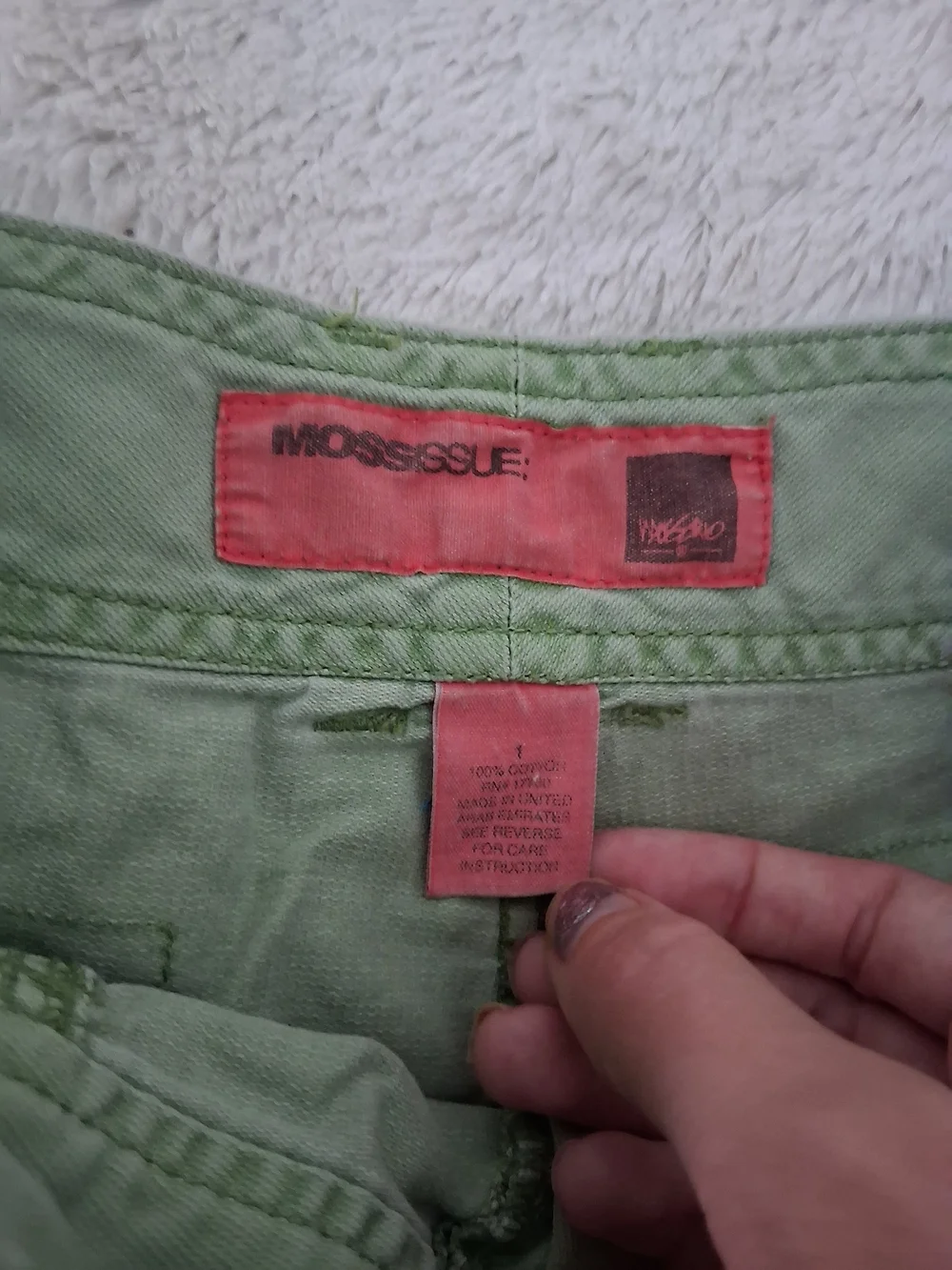 Vintage Light Green Cotton Shorts